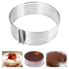 Moldes de cozimento Camada ajustável Kit fatiador de bolo Mousse Molde de aço inoxidável Anel de ajuste para fatiar Ferramentas DIY Bakeware