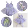 Flickans klänningar Baby Girls Summer Romper Fashion Lace Flower Princess Dress 0 2y Toddler Girl Skin Friendly Tulle Jumpsuits Formell broid klänning 230628