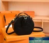 Top Quatily nova bolsa redonda pequena de ombro único moda primavera e verão bolsa de mão textura simples bolsas de viagem maré