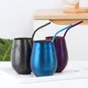 Mugs 500ml Stainless Steel Beer Mups With Straw Wine Cup Tumbler Portable Outdoor Travel Coffee Cocktail Drinking Mugs Metal Cup 230627