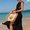 Women's Swimwear Leisure Sleeveless Strap Open Back Split Beach Long Dress Cover For Women Casual Daily Shirtdresses