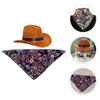 Costumi per gatti Cappello per animali domestici Asciugamano a triangolo Cowboy messicano Elegante Bandana per cani Decorazioni per abbigliamento Sciarpa triangolare Set per feste in poliestere