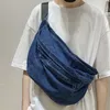 Bolsas de cintura Bolsa tiracolo unissex Bolsa de ombro Meninas Denim para mulheres Bolsa mensageiro de grande capacidade Bolsos para mulheres Bolsa de cintura Hip Hop 230627