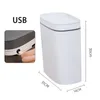 Poubelles 14L Poubelle Intelligente Charge USB Poubelle Automatique pour Salle De Bains Toilette Étanche Capteur De Couture Étroite Cuisine Poubelle 230626