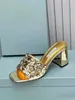 Designer Womens Slippers Slides Fashion New Summer High Heeled Slipper Shiny Gold Silver Black High Quality