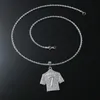 2023hip Hop Designer Fashion Gold Plated Crystals Football Jersey Pendant Necklace 75cm