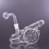 Yeni Tasarım Topçu Şekli Dab Rig Cam Bong 14mm Kadın Fıskiye Sigara Boru Heady Recycler Su Boruları Nargile Cam Yağı Brülör Boruları 1 adet