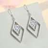 Dangle Oorbellen Buyee 925 Sterling Zilveren Lange Oorbel Gekleurde Kristal Zoete Voor Vrouw Meisje Uitstekende Bruiloft Sieraden