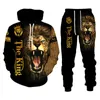 T-shirt Autunno Inverno 3D The Lion King Stampato a maniche lunghe Abbigliamento da uomo Completo con cappuccio Maglione Set Abbigliamento sportivo Tuta 230627
