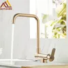 Bathroom Sink Faucets Quyanre Brushed Gold Inner Window Folding Kitchen Faucet 360 Rotation Matte Black Lead Free Bathroom Sink Faucet Mixer Tap 230628