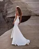 Milla Nova Mermaid Vestidos Vestidos de satén sin tirantes Sweet Train Back Back Wedding Gowns