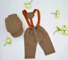 Giyim Setleri Born Pography Sahne Erkek Bebek Giysileri Askılı Pantolon Şapkalı Doruğa Kap Bebek Ateş Aksesuarları Moda Tasarımı