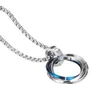 Anhänger Halsketten Drei-Ring-Halskette Herren Trendy Pullover Kette Paar Schlüsselbein Stahl Persönlichkeit Accessoires