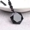 Anhänger Halsketten Drop Black Obsidian Halskette Stern Glück Liebe Kristall Schmuck mit kostenlosem Seil Heilung Reiki Geschenk