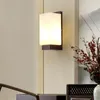 Настенный светильник из китайского дерева, квадратные светильники, гостиная, спальня, прикроватный кабинет, проход, балкон, фон, коричневые бра, светильники, освещение
