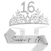 Haarspangen, Krone zum Geburtstag der Königin, 6. 16. 18. 21. 30. 50. Band, Kristall-Tiara, Prinzessin, Bar Mitzvah, Party, Jahrestag, Dekorationszubehör