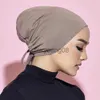 Bandanas de algodão macio modal sob o boné hijab interno faixas elásticas muçulmanas ataduras femininas cachecol touca turbante islâmica faixa de cabeça ajustável x0628