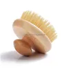 Hair Brushes Wholesale Body Brush Dry Brushing Shower Wet Or Spa Wood Handle Scrubber For Mas Exfoliate Drop Delivery Products Care S Dhzkq