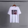 T-shirts masculinas de luxo verão OFF Classic T-shirt pintura a óleo Virgin Mary fita 99 seri Moda masculina e feminina gola redonda solta branca camiseta preta Z23628