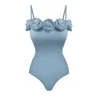 Costumi da bagno femminile da nuoto in spiaggia per la spiaggia da bagno da bagno un pezzo 2023 abita da bagno fiore francese cucendo un solido beachwear in poliestere push up