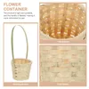 Ensembles de vaisselle 8 pièces panier à fleurs pique-nique stockage de collations Portable petits conteneurs fruits printemps décoration extérieure Shopping bambou tissage