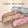 Väskor 1pc Japan Kokuyo Stationery Cat Limited Pencil Case stor kapacitet Enkel kawaii Söt förvaringspåse Kontorsskolan