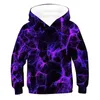 T Shirts Kids Boys 'Hoodie Sweatshirt Lång ärm 3D -tryck Optisk illusion med fickor Blue Purple Children Tops 3 14 Year 230627