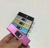 Portable Self Defense Keychain Mini Electric Lighter Shocks With Light Flashlight Key Chains Outdoor Safety 5 Colors