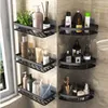 Badrumshyllor Nodrill Wall Mount Corner Shelf Dusch Storage Rack Holder For WC Shampoo Organizer Accessories 230627