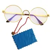 Glasögonram runda glasögon typ av kvinnliga datorglasögon optisk metallcirkulär ram för män transparent linsspel 230628