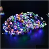 Overige Evenementen Feestartikelen Glowcrown Led Flower Hoofdband - Glasvezel Hoofdtooi Voor Halloween Kerstmis Verjaardagsfeestjes Drop Del Dhto5