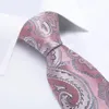 Noeuds papillon rose Paisley cravate pour hommes soie cou poche carré boutons de manchette accessoires de mariage cadeau Gravatas goutte