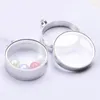 Pendant Necklaces 1Pc 25/30mm Round Glass Twist Memory Medaillon Locket For Floating Living Relicario Women Collier Jewelry Making Bulk