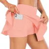 Tennis Skirts Pleated Yoga Skirt Gym Clothes Women Running Fitness Golf Pants Shorts Sports Back Waist Pocket Breathable design066yy