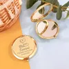 Party Favor 10st Personlig Metal Compact Mirrors First Communion Party Favor Anpassad Pocket Makeup Mirror Boy Girl Communion Souvenir 230627