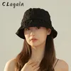 Summer Fashion Fisherman Hat Women's New Seersucker Day Simple Casual allt Take Artistic Bucket Hat