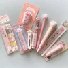 Adhesive Stickers 10 Pcsset Kids Girl Pink Cat Paw Stationery Set Gel Pen Correction Tape Memo pads Eraser Knife 230627