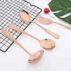 Dinnerware Sets 7Pcs Gold Stainless Steel Set Soup Spoon Colander Service Salad Fork Cake Spatula Kitchen Home Tableware 230627