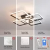 Żyrandole fanpinfando nowoczesna dioda LED na salon sypialnia biała/czarny prostokąt akrylowy aluminiowy sufit kuchenny