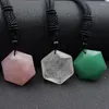 Pendant Necklaces Black Obsidian Six Point Hexagram Stars Lucky Amulet Natural Stone Necklace For Women Men Couple Crystal Jewelry