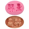 Stampi da forno Animale Orsacchiotto San Valentino Silicone Fondente Sapone Stampo per torta 3D Cupcake Gelatina Caramelle Zucchero Strumento di decorazione FQ2204