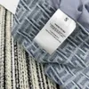 23ss sommarklänningar damklänning damdesignerkläder logotyp jacquard denim kortärmad kostymklänning med bälte Damkläder av hög kvalitet