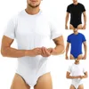 Vêtements de nuit pour hommes Body Pyjamas Bodybuilding Manches courtes Hommes Nighty Romper One Piece Underwear