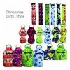 Sleutelhangers Lanyards 1 Setis3 Pcs 36 Stijlen Kerst Neopreen Hand Sanitizer Fles Houder Polsbandje Sleutelhanger Chapstick Sleutelhanger Drop Dh4Cc