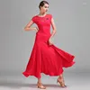 Vêtements de scène 3 couleurs vert robe de bal femme Foxtrot valse robes dame danse espagnol Flamenco danse B-6182