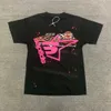 Mens Designer t Shirt Pink Young Thug 555555 Mans Women 1 Quality Foaming Printing Web Pattern Tshirt Fashion Top Tees