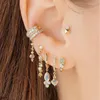 Dangle Earrings 2023 Arrived Fashion Vermeil Jewelry Gold Color White Opal Stone Clear Cz Paved For Women Girls Fine Silver