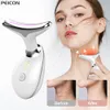 Face Care Devices Neck Face Beauty Device EMS Neck Face Lifting Massager Skin Tighten Device LED Pon Therapy Anti Wrinkle Double Chin Remover 230628