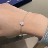 Luxury Chain Brand Designer s925 Sterling Silver Water Drop Triangle Zircon Charm Chain Bracelet For Women Wit Box