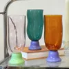 Farbe Borosilikatglas Becher S Kurve Wellenform Hitzebeständige Glas Tasse Rotwein Cocktails Kaffee Eis Wasser Tasse L230620